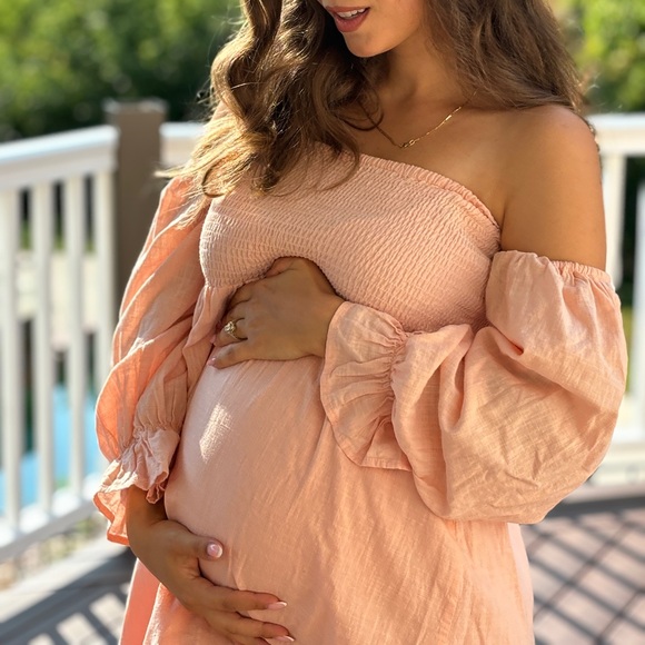 Christen Peach Linen Dress - Picture 16 of 16